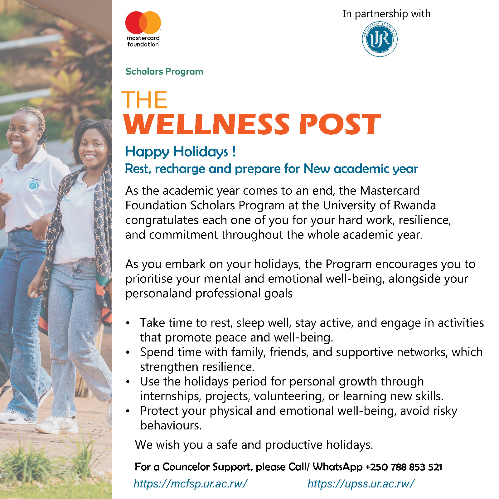 The Wellness Post: Happy Holidays: Rest, recharge and prepare for New academic year